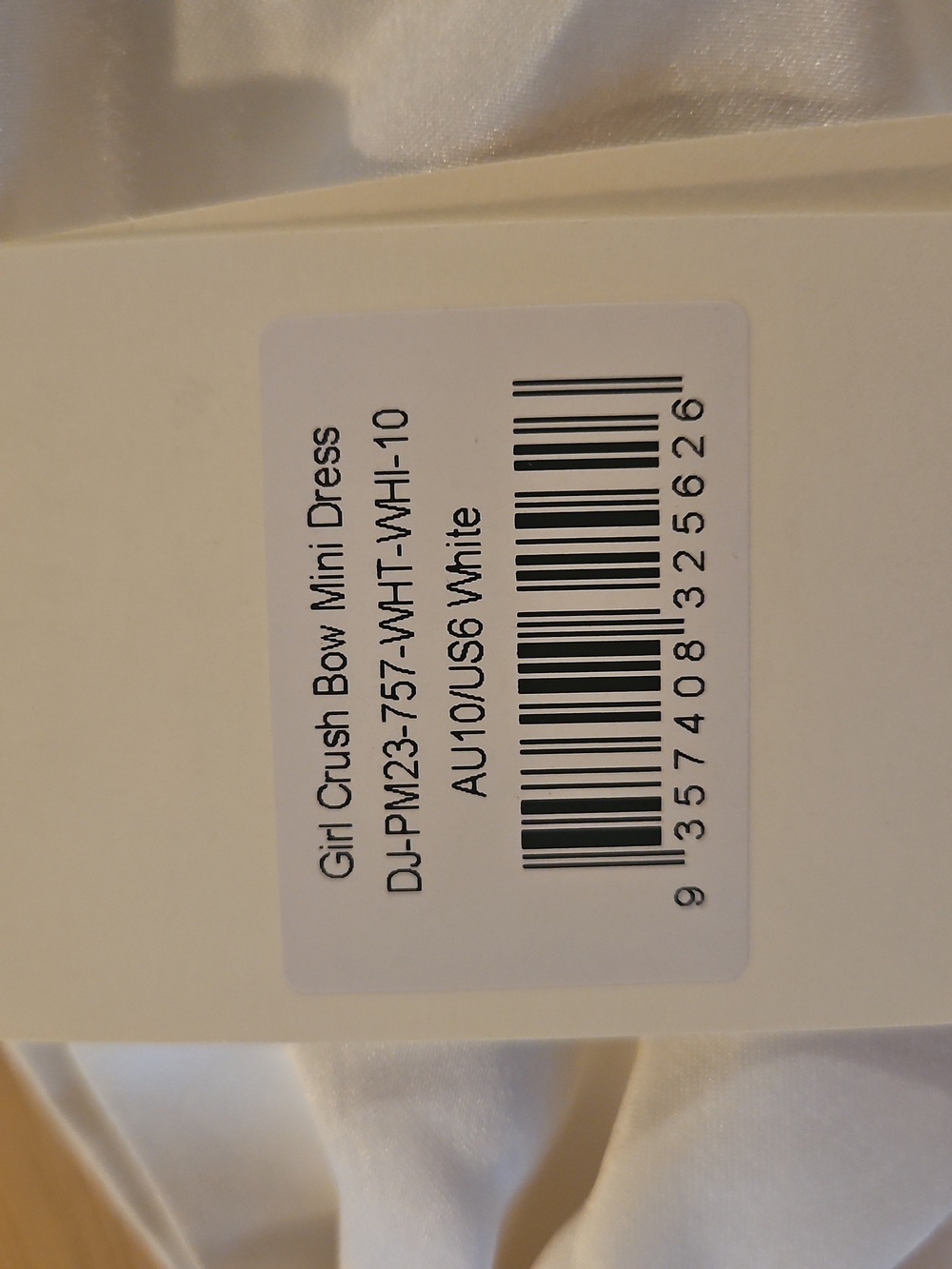 Women's Peppermayo Mini Dress- White Bow - Picture 3 of 6